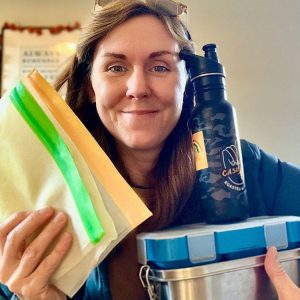 Ashley avoids food waste and relies on reusable containers